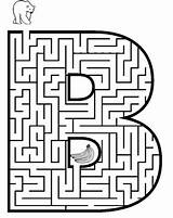 Maze Coloring Letter Printable Book sketch template