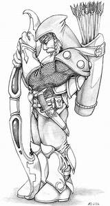 Dwarf Archer Redro Dwarven sketch template