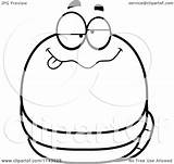 Chubby Worm Drunk Clipart Cartoon Outlined Coloring Vector Cory Thoman Royalty sketch template
