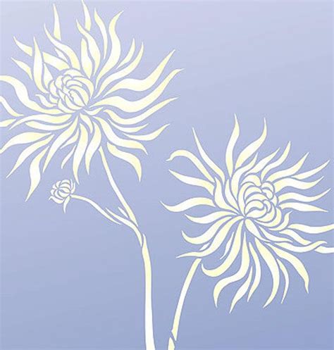 large chrysanthemum flower stencils    etsy flower stencil