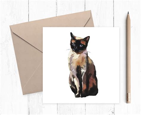 cat blank greeting card cat card blank cat card