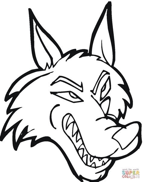 wolf face coloring page coloring home