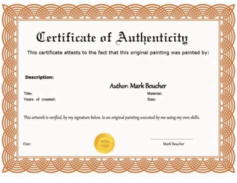 certificate  authenticity template  professional templates