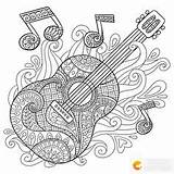Coloring Pages Music Guitar Adult Adults Book Colouring Printable Mandala Sheets Pumpkin Note Doodle Notes Musique Coloriage Un Choose Board sketch template