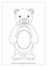 Bear Tracing Teddy Preschool Template Bears Animal Traceable Pages Printables Drawings Drawing Dotted Worksheets Activities Easy Line Crafts Make Trace sketch template