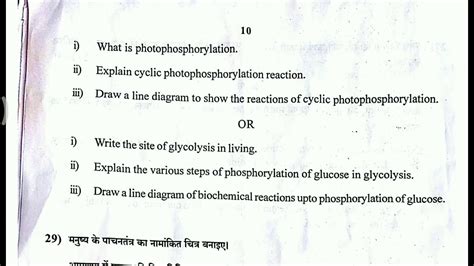 Rbse Class 12th Biology Exam Paper 2019 Youtube