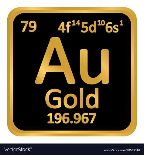 periodic table element gold icon royalty  vector image