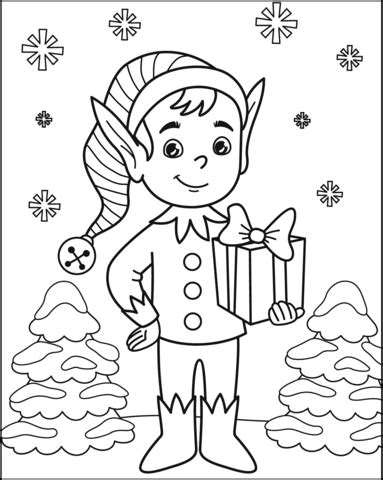 elf printable christmas coloring page coloring home   porn website