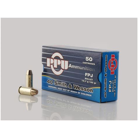 ppu 40 smith and wesson fpj 165 grain 50 rounds 677563 40 sandw