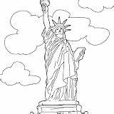 La Statue Libertad Estatua Liberty Coloring sketch template