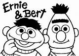 Ernie Bert Coloring Sesame Street Pages Baby Party Clip Birthday Book Colouring sketch template