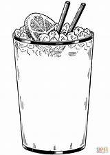 Drink Coloring Cold Glass Ice Pages Printable Drinks Food Drawing Supercoloring Summer sketch template