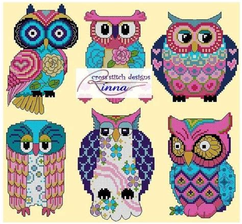 cute owls  abstract spring colours     designs