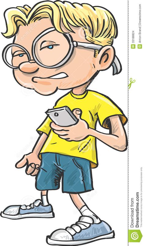 cartoon nerd with glasses stock images image 33188824