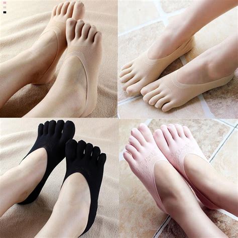 Hot Fashion Five Finger Toe Sock Women Slippers Invisibility Socks Low
