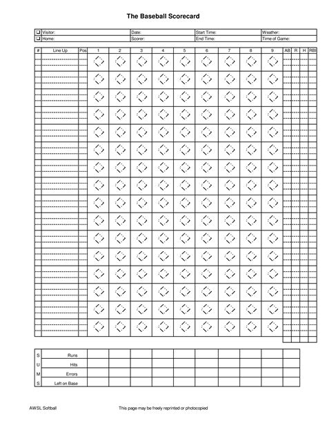baseball scoring sheet printable