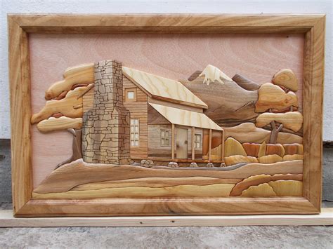 wood cabin intarsia  carkralj  deviantart