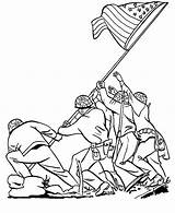 Iwo Jima Flag Drawing Raising Coloring Pages Getdrawings Army sketch template