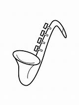 Saxophone Coloring4free Instruments Worksheet sketch template