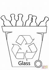 Recycling Coloring Bin Pages Glass Drawing Printable sketch template