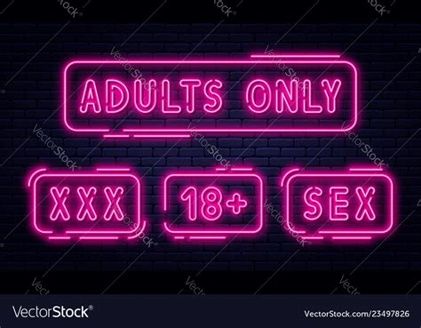 set  neon signs adults    sex  xxx vector image