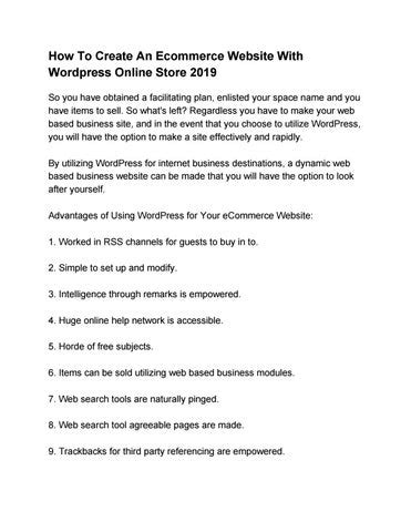 create  ecommerce website  wordpress  store