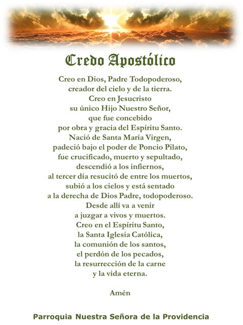 credo catolico en espanol el credo en espanol el credo