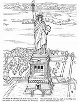 Coloring Liberty Statue Kids Pages Landmarks Book Cliparts Sheets Historical Dover Colouring Historic Publications Color Adult Drawing York Teacher Adults sketch template