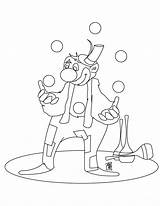 Coloring Circus Pages Printable Juggler Boy Kids Clown Animation Comics Unique sketch template