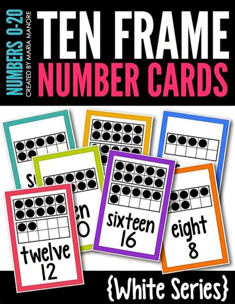 ten frame number cards white series