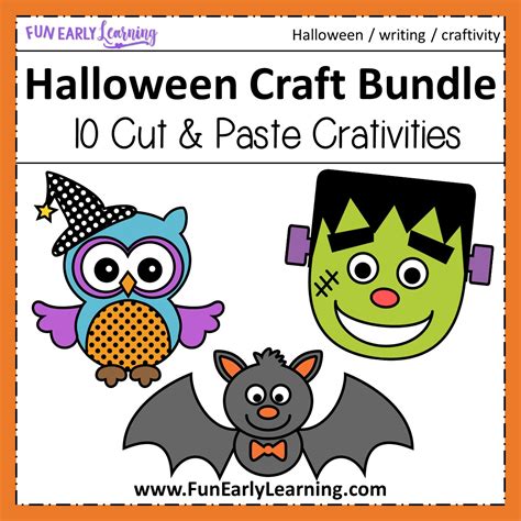 halloween crafts  writing activities bundle  preschool  kinder