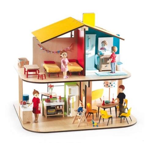 maison de poupees meublee plan toys doll house wooden dollhouse