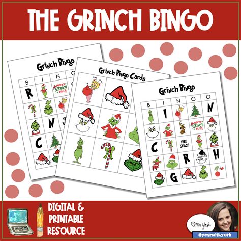 grinch bingo bingo cards  grinch pictures grinch