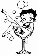 Betty Boop Coloring Pages Children Kids Printable Glass Funny Characters sketch template