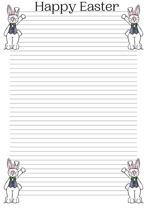 lined writing paper easter theme easter bunny etsy