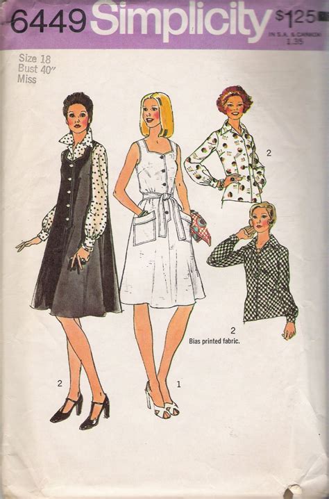 vintage sewing pattern misses tent dress or jumper and blouse size 18