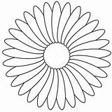 Flower Template Coloring Pages Colour Kids Printable Clipart Clip Library sketch template