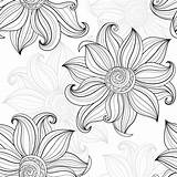 Bloemenpatroon Naadloos Wit sketch template