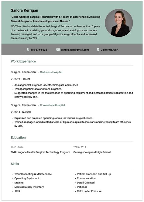 surgical technologist resume templates gentlepaws blog