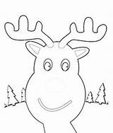 Reindeer Face Coloring Pages Christmas Part Printable Antlers Colouring Sheets Colour Baby sketch template