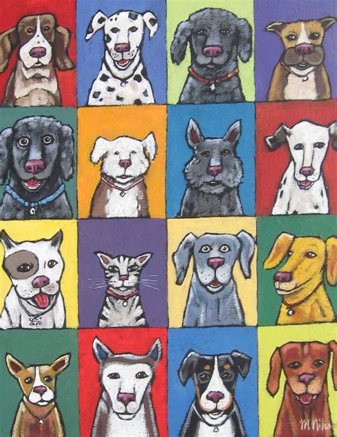 dogs   cat acrylic  canvas dog art  dogs animal art
