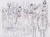Fnaf Animatronics Puppet Puppets Mandala Naf sketch template