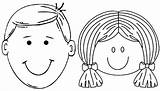 Face Coloring Girl Boy Pages Facial Kids Learn Features Their sketch template