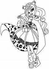 Coloring Pages Monster High Clawdeen Printable Catty Coloriage sketch template