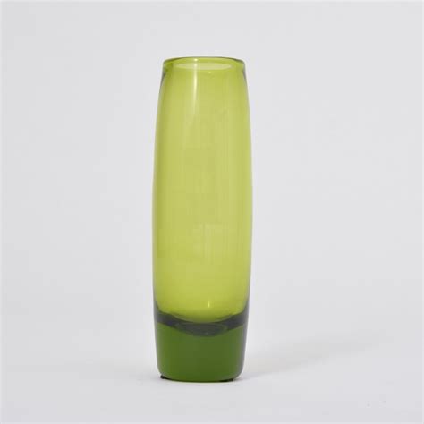 Mid Century Modern Green Maygreen Glass Vase By Per Lütken For