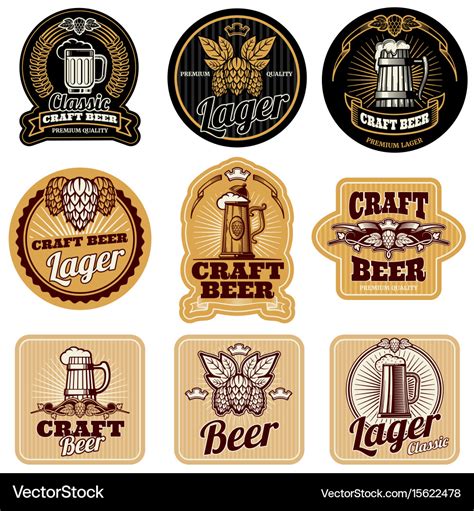 vintage beer bottle labels royalty  vector image
