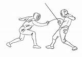 Fencing Esgrima Dibujos Colorear Duel Onlinecoloringpages sketch template