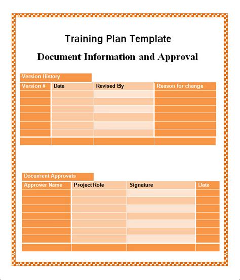 sample training plan templates    sample templates