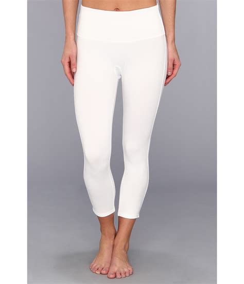 spanx ready to wow capri structured leggings in white lyst