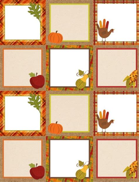 printable autumnthanksgiving labels  labels blank world